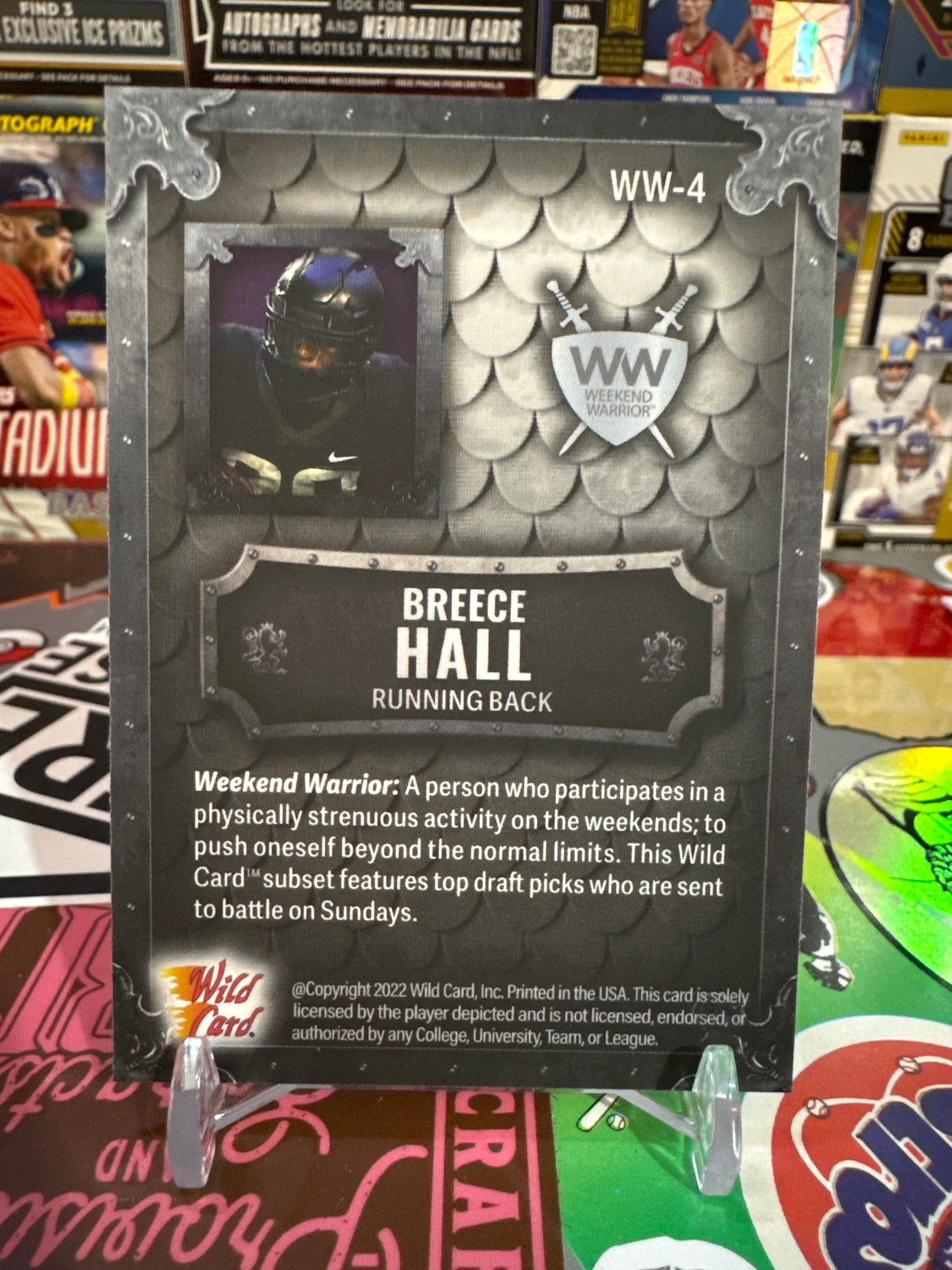 2022 Wild Card Matte Weekend Warrior Gold/Silver/Red #WW-4 Breece Hall