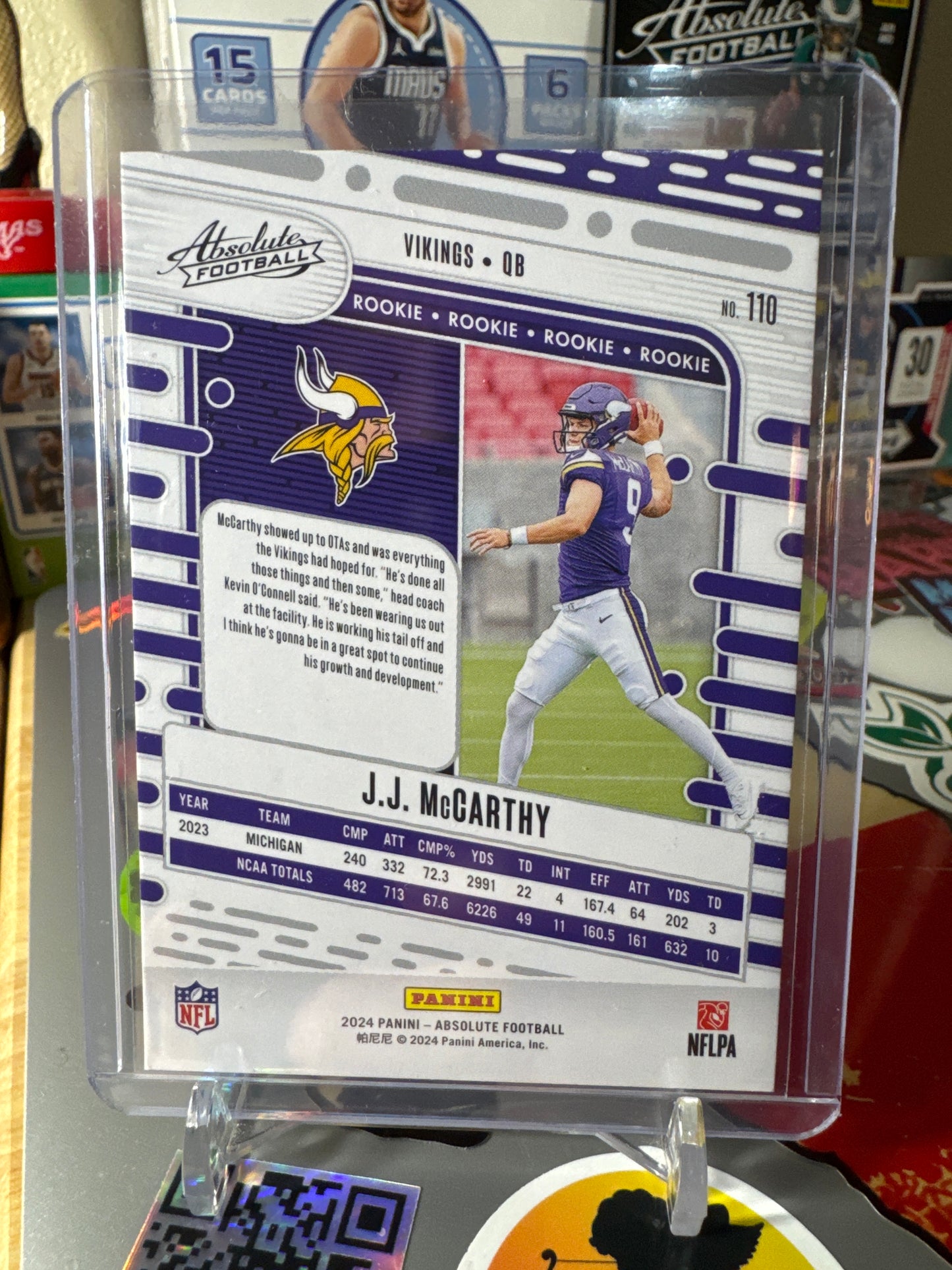 2024 Panini Ansolute #110 J.J. McCarthy RC