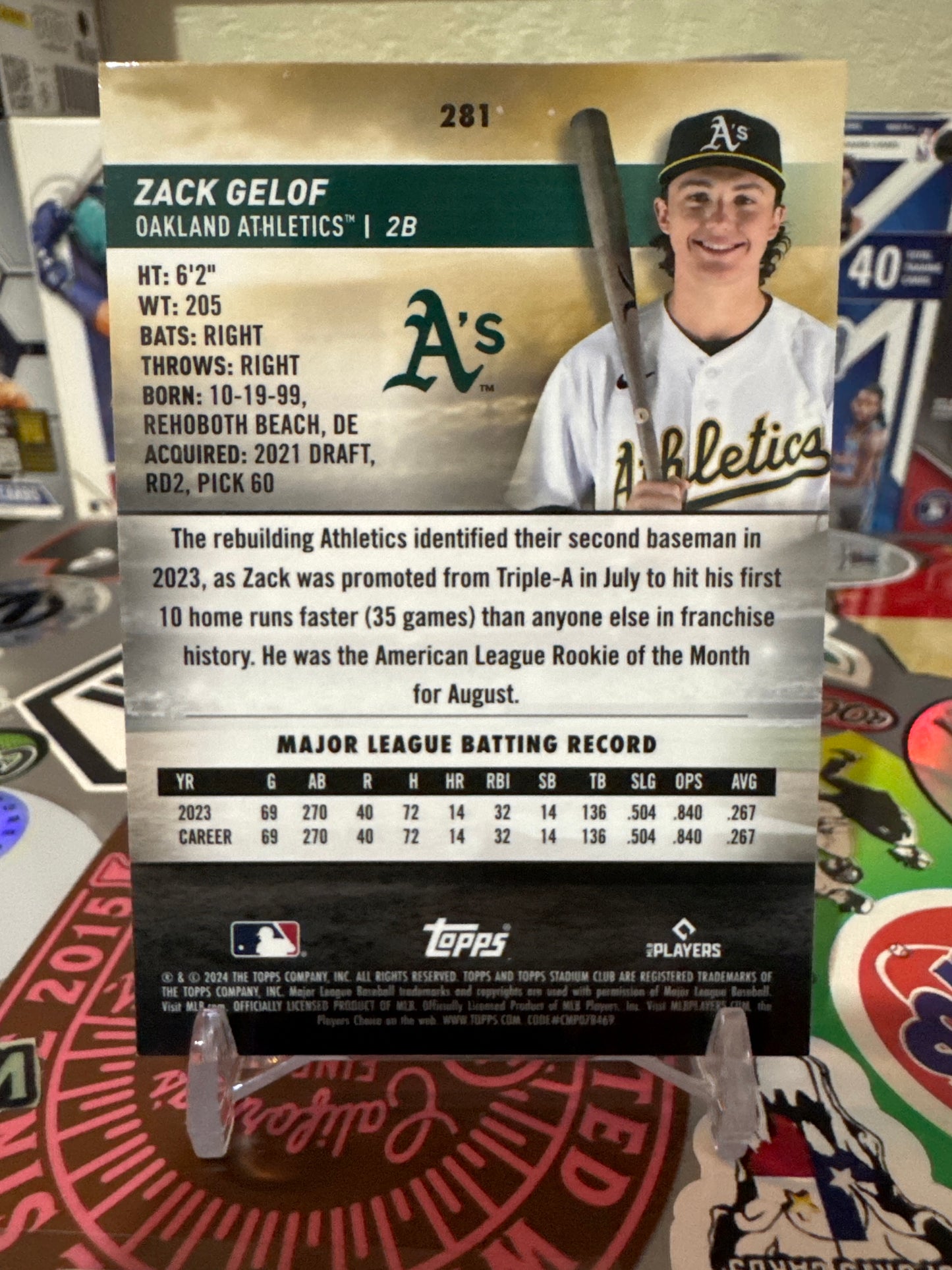 2024 Topps Stadium Club Chrome #281 Zack Gelof RC