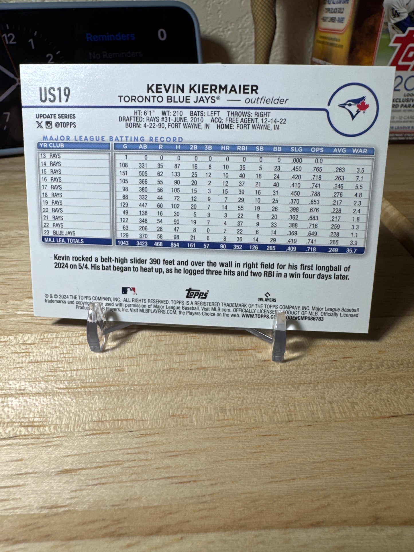 2024 Topps Update #US19 Kevin Kiermaier- Jack-O- Lantern Foil Parallel