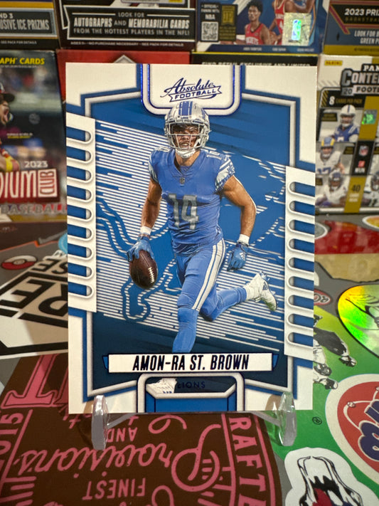 2023 Panini Absolute #94 Amon-Ra St.Brown. Color match Blue Foil  Parallel