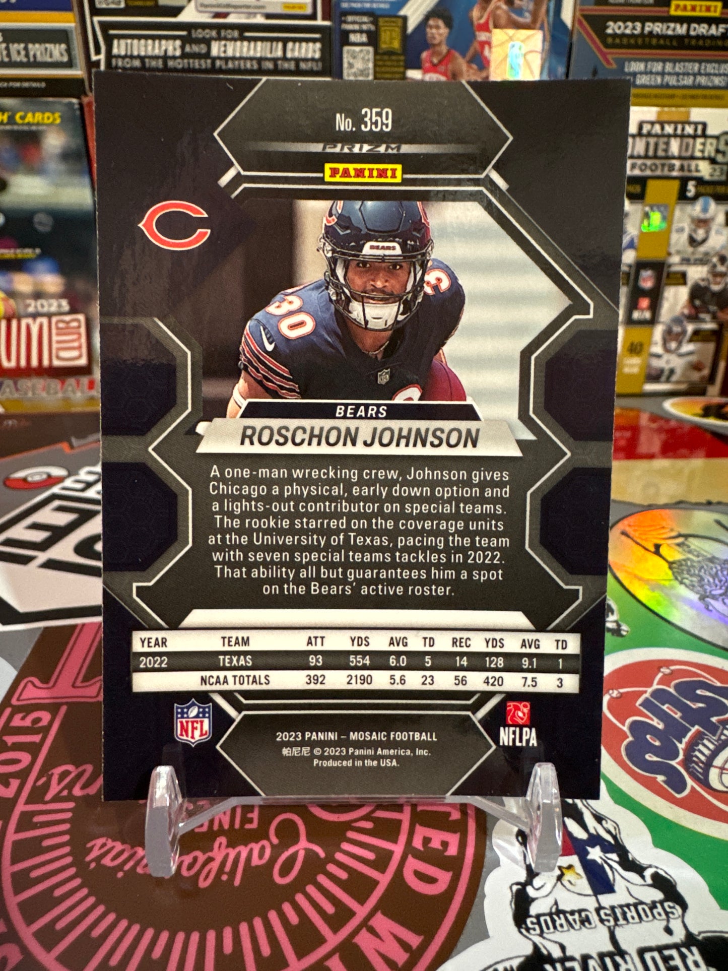 2023 Panini Mosaic #359 Roshon Johnson- RC Mosaic Parallel