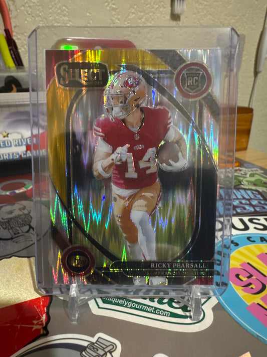 2024 Panini Select Club Level #285 Ricky Pearsall RC- Tri-Color Shock Parallel