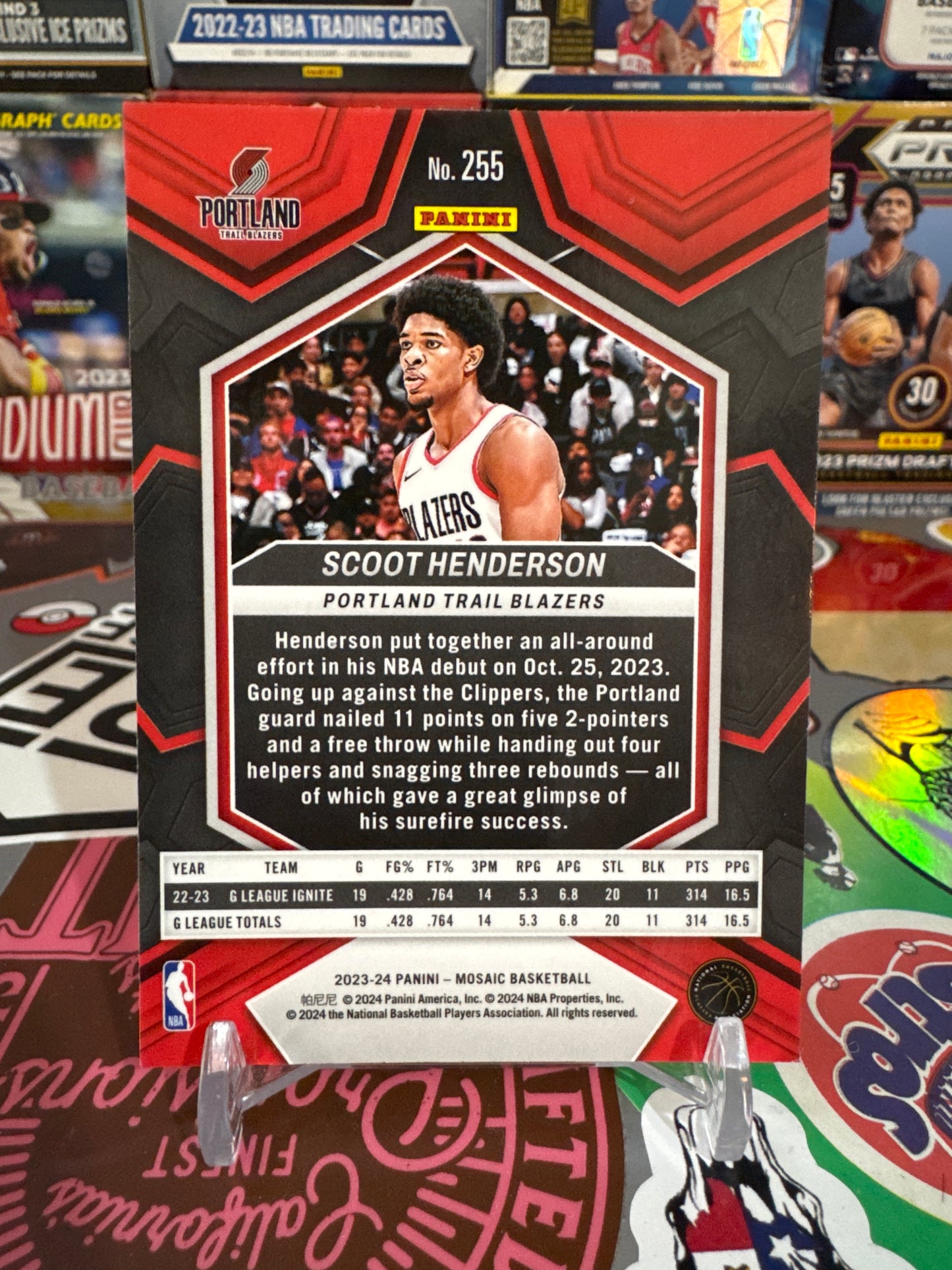 2023 Panini Mosaic #255 Scoot Henderson NBA Debut. RC