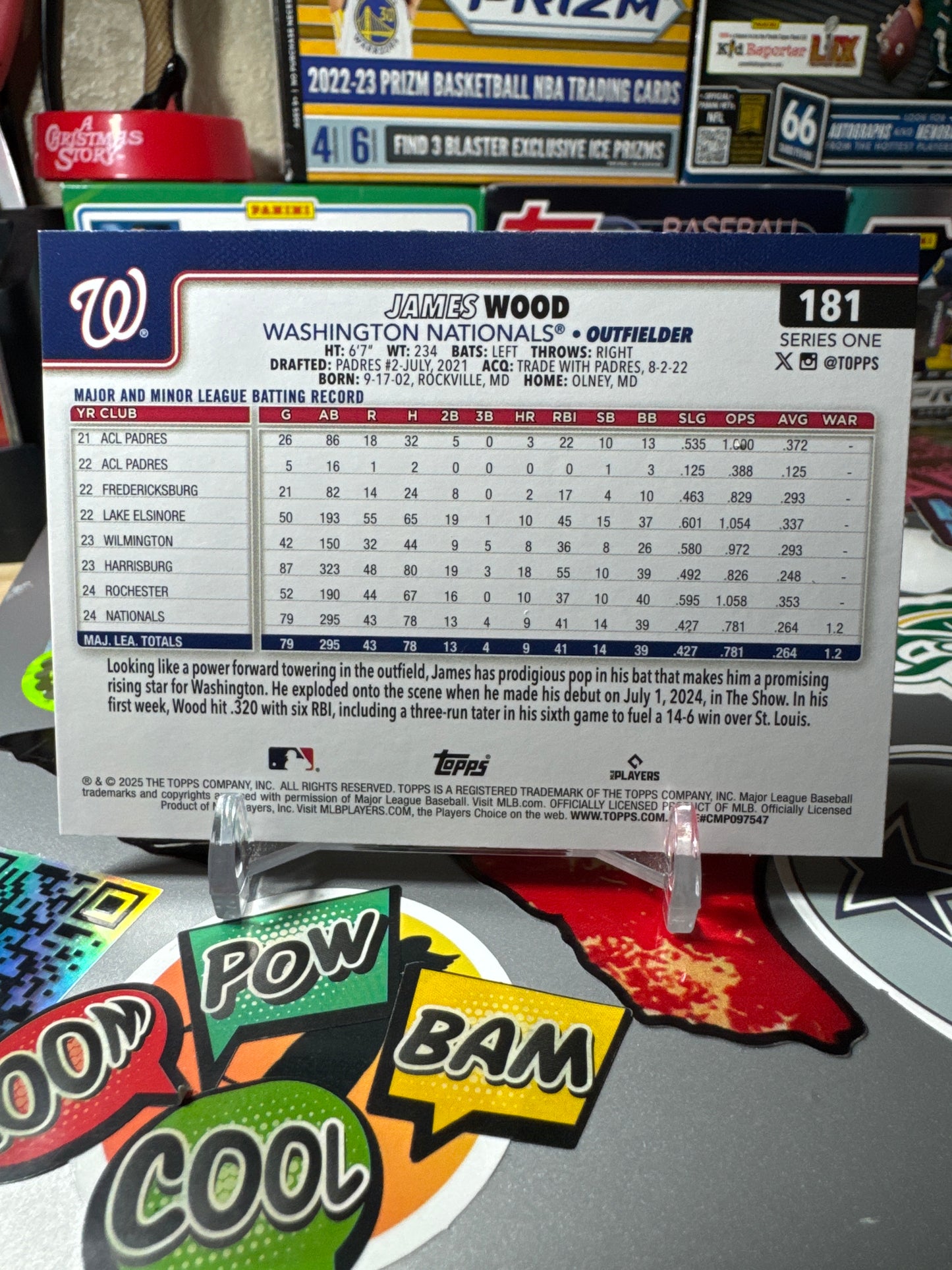 2025 Topps Series One #181 James Wood RC