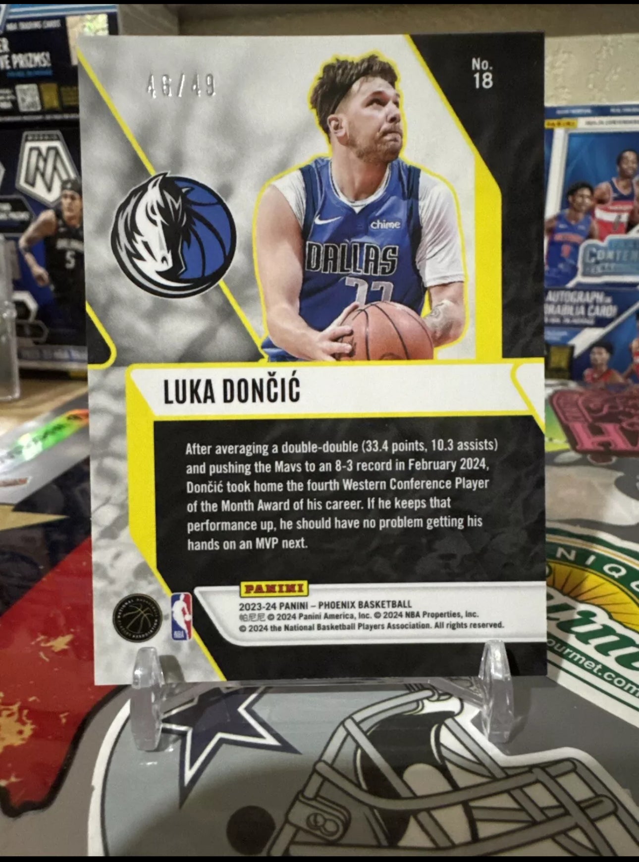 2023 Panini Phoenix- Fade to black #18 Luka Doncic- Bronze Lazer Parallel- Numbered 46/49 Low number. Rare