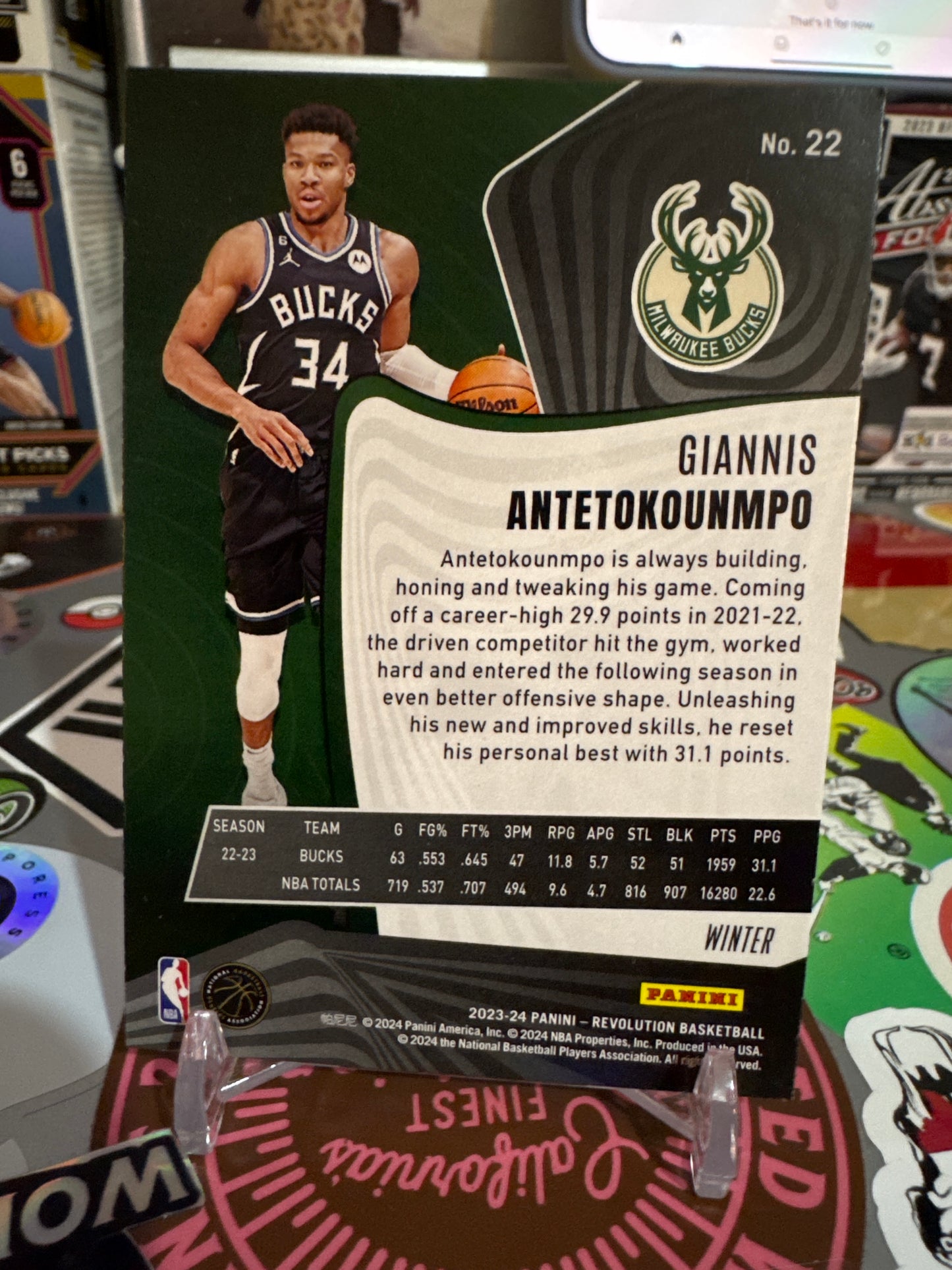 2023 Panini Revolution #22 Giannis Antetokounmpo- Winter