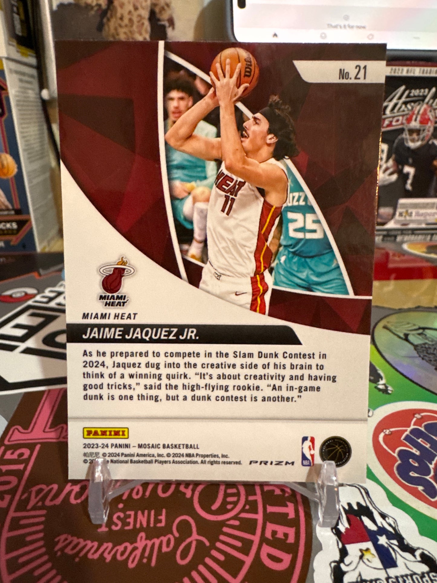 2023 Panini Mosaic Elevate #21 Jaime Jaquez Jr. RC Green Mosaic Foil Parallel