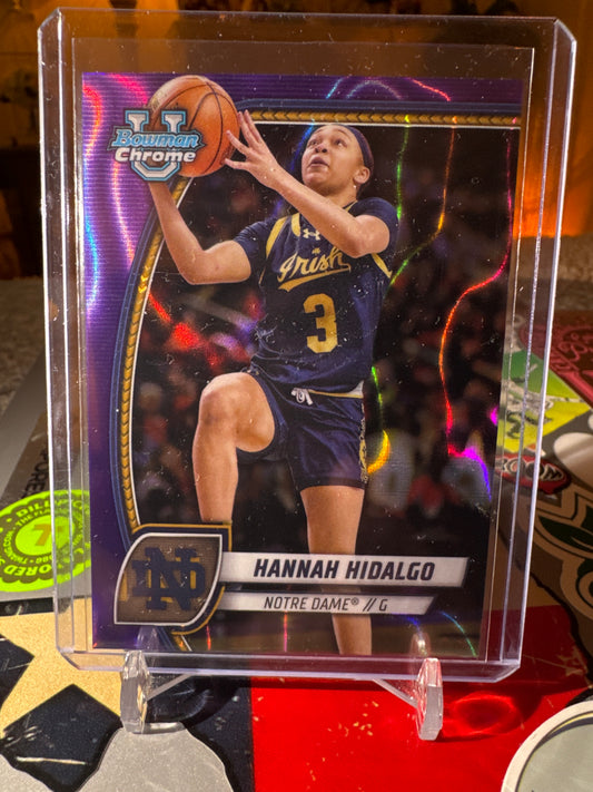 2024 Topps Bowman U #26 Hannah Hidalgo- Purple Lava Refractor