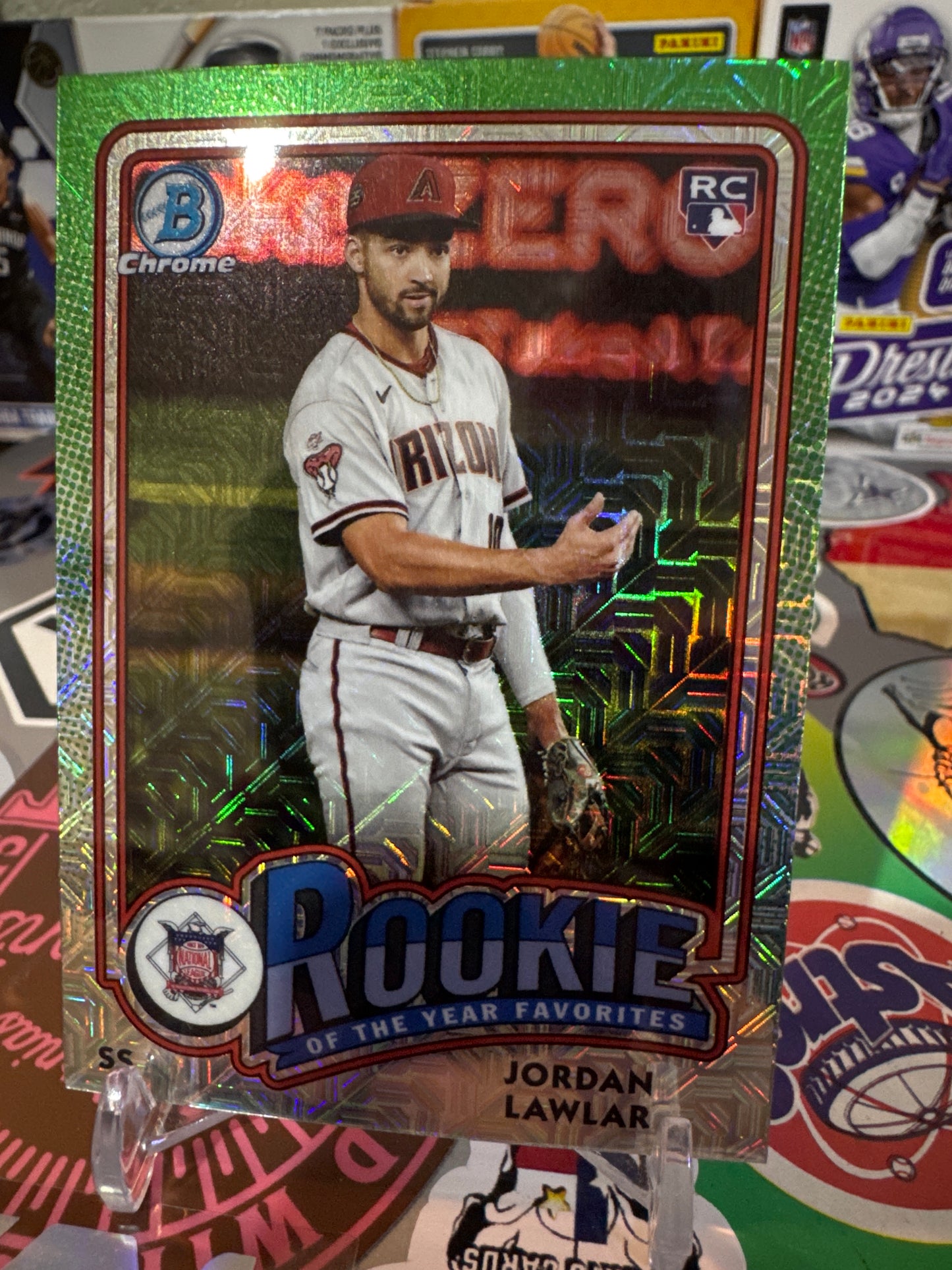2024 Bowman Rookie of the Year favorites #ROY-7 Jordan Lawlar RC-Mojo Refractor Parallel