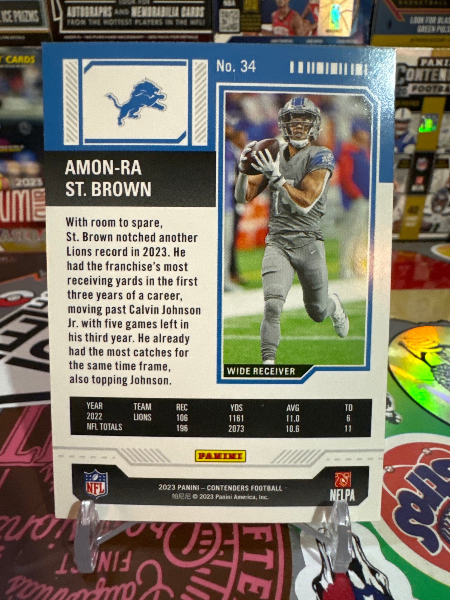 2023 Panini Contenders Games night ticket #34 Amon-Ra St.Brown. Red Foil Parallel