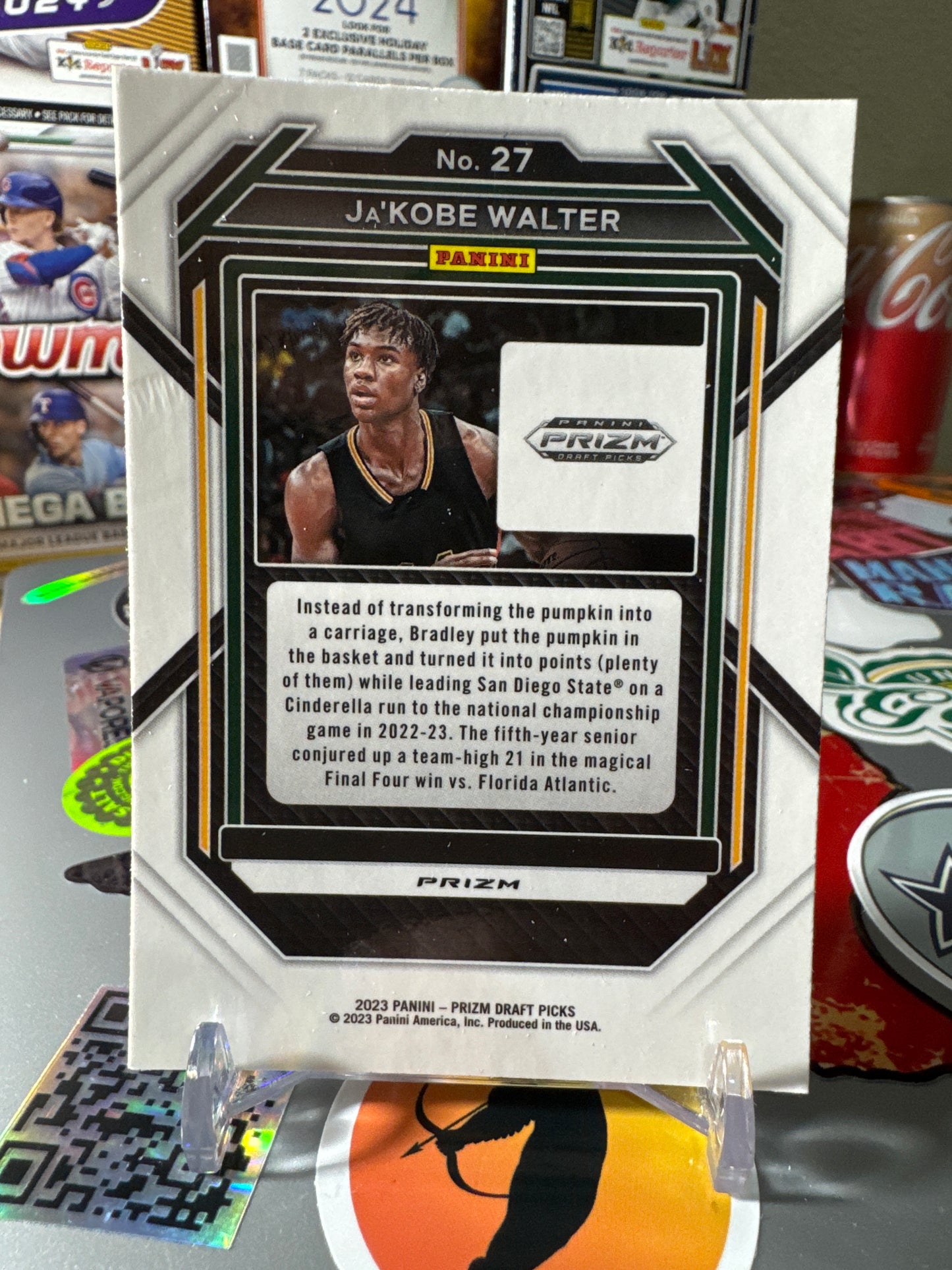 2023 Panini Prizm Draft Picks #27 Ja’Kobe Walter- Purple wave Prizm Parallel