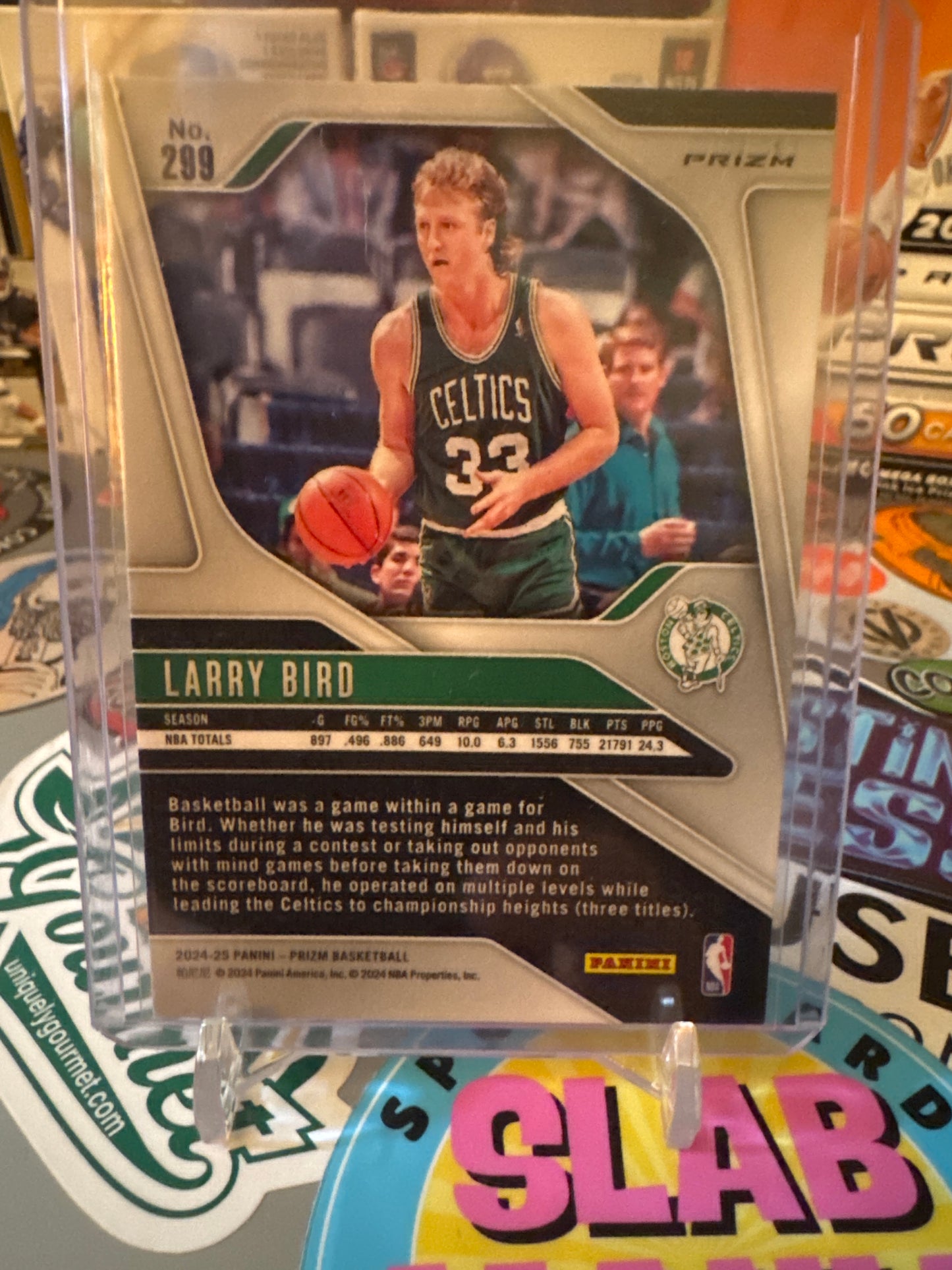 2024 Panini Prizm #299 Larry Bird- Pink Cracked Ice Parallel