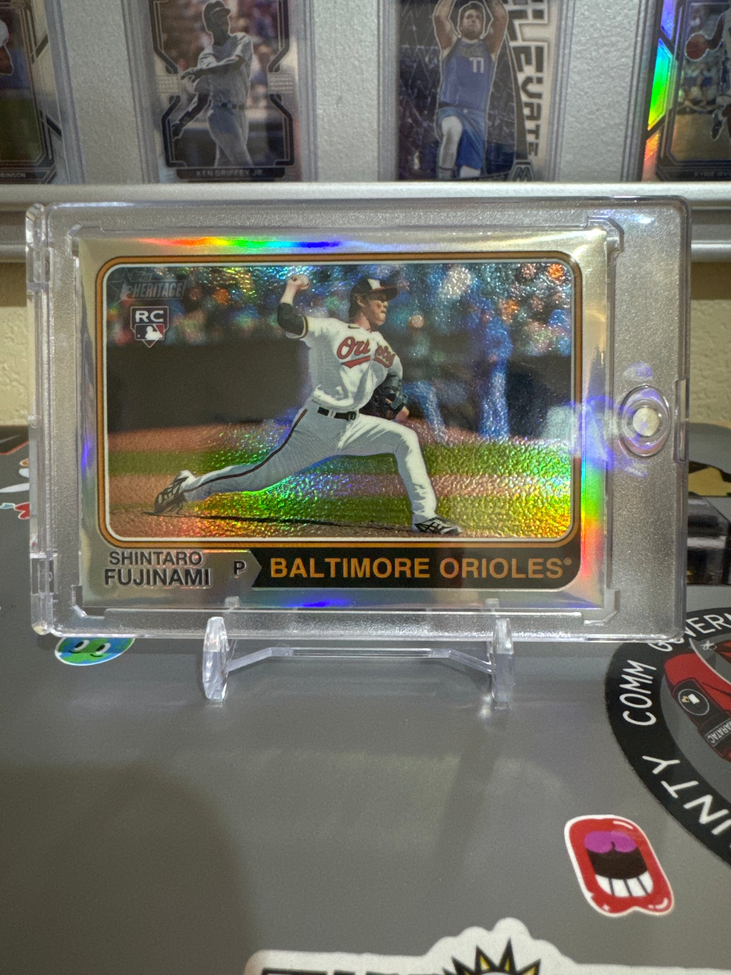 2023 Topps Heritage #688 Shintaro Fujinami Silver Rainbow Foil Parallel. Numbered 34/374