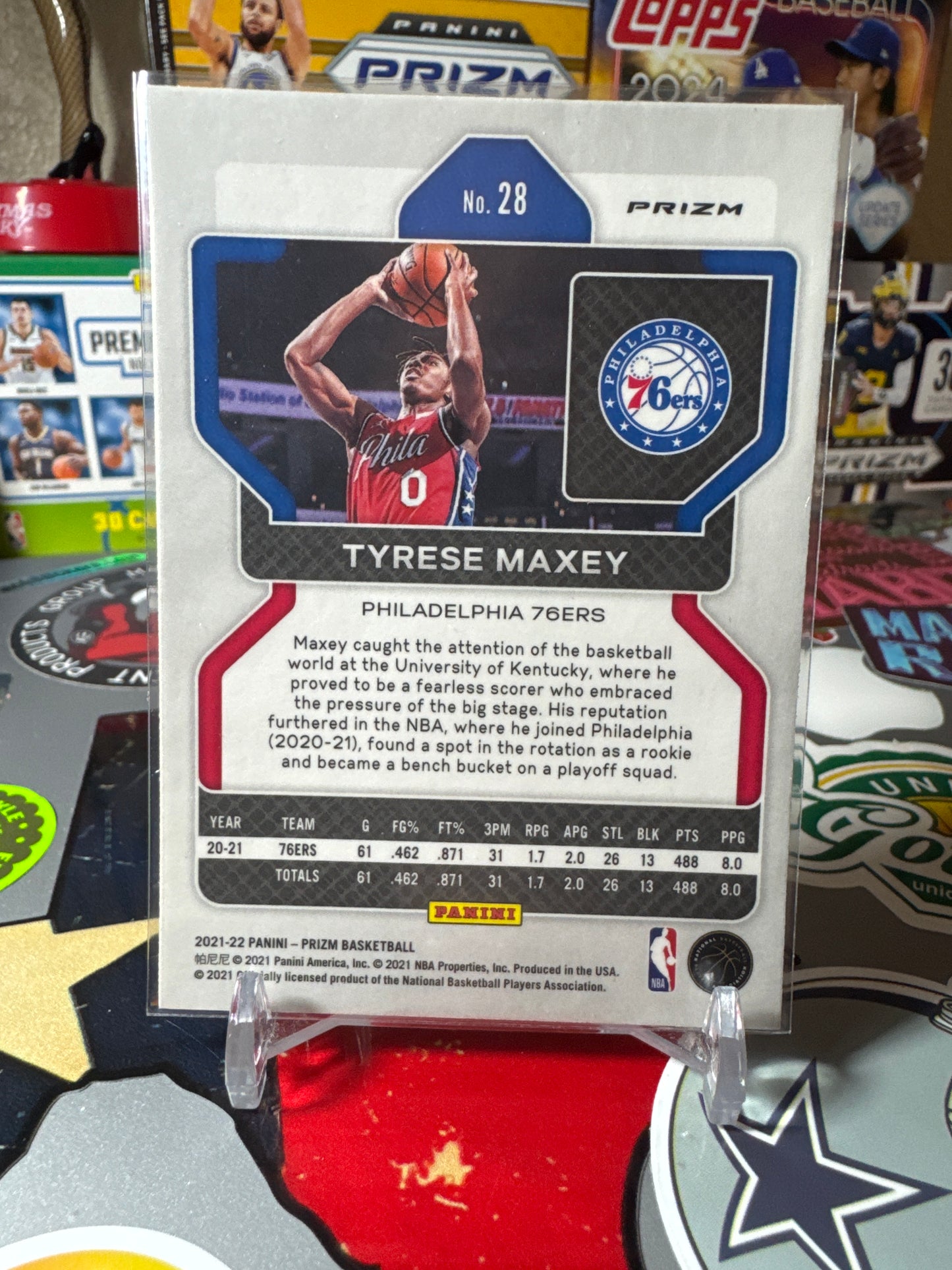 2021 Panini Prizm #28 Tyrese Maxey. Silver