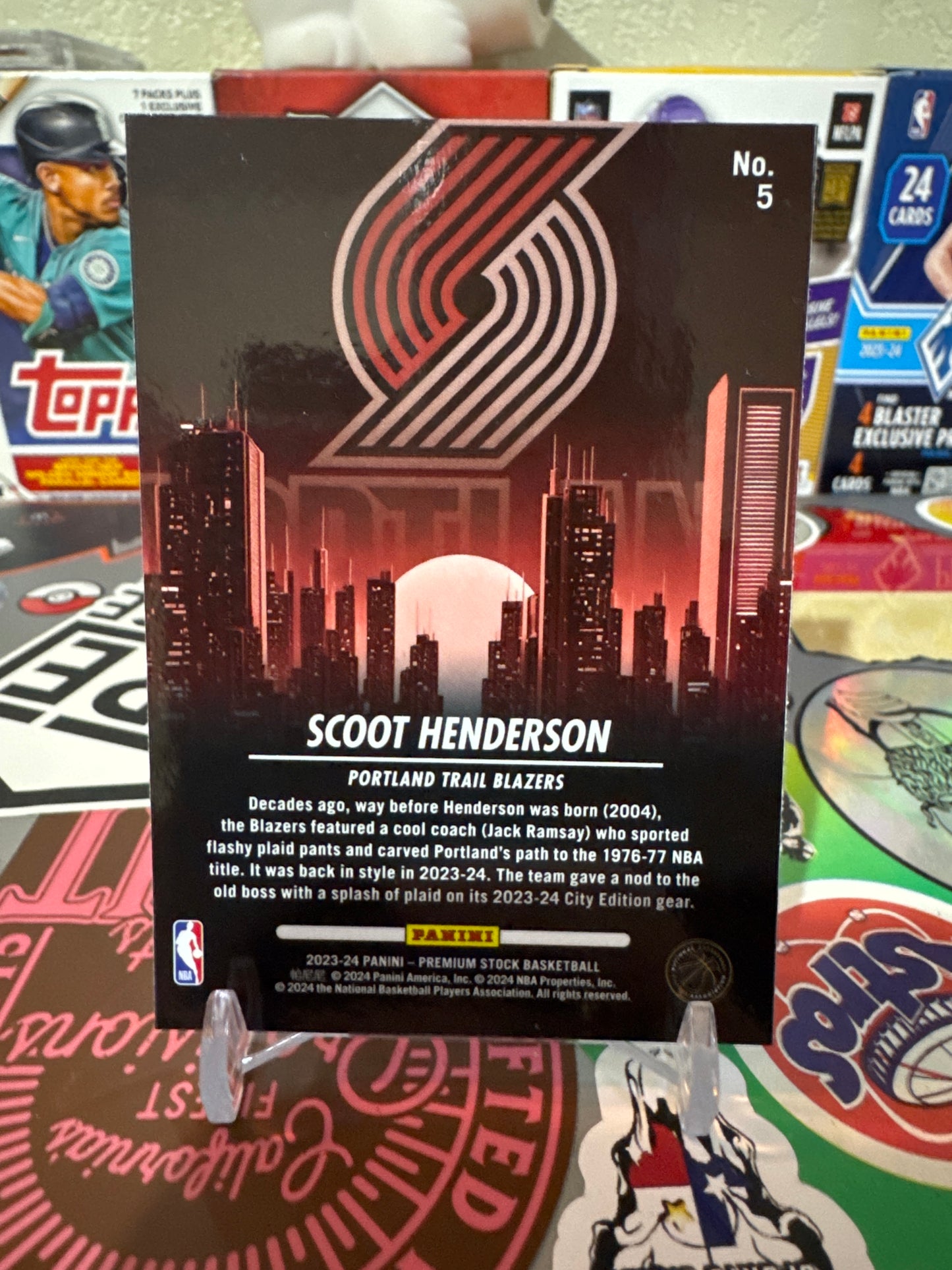 2023 Panini NBA Hoops Premium Stock City Edition #5 Scoot Henderson RC
