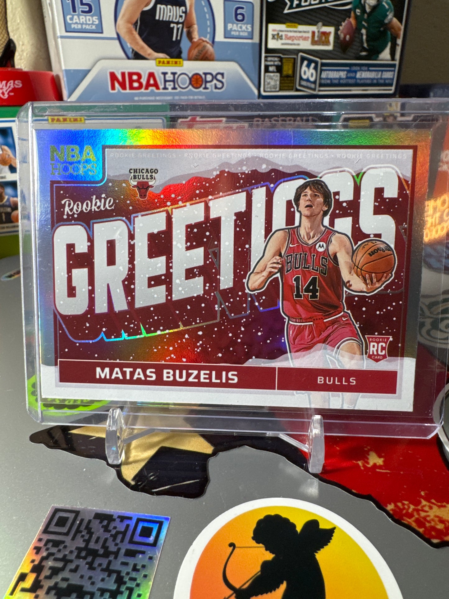 2024 Panini Hoops Rookie Greetings #16 Maya’s Buzelis RC- Silver Rainbow holo Parallel