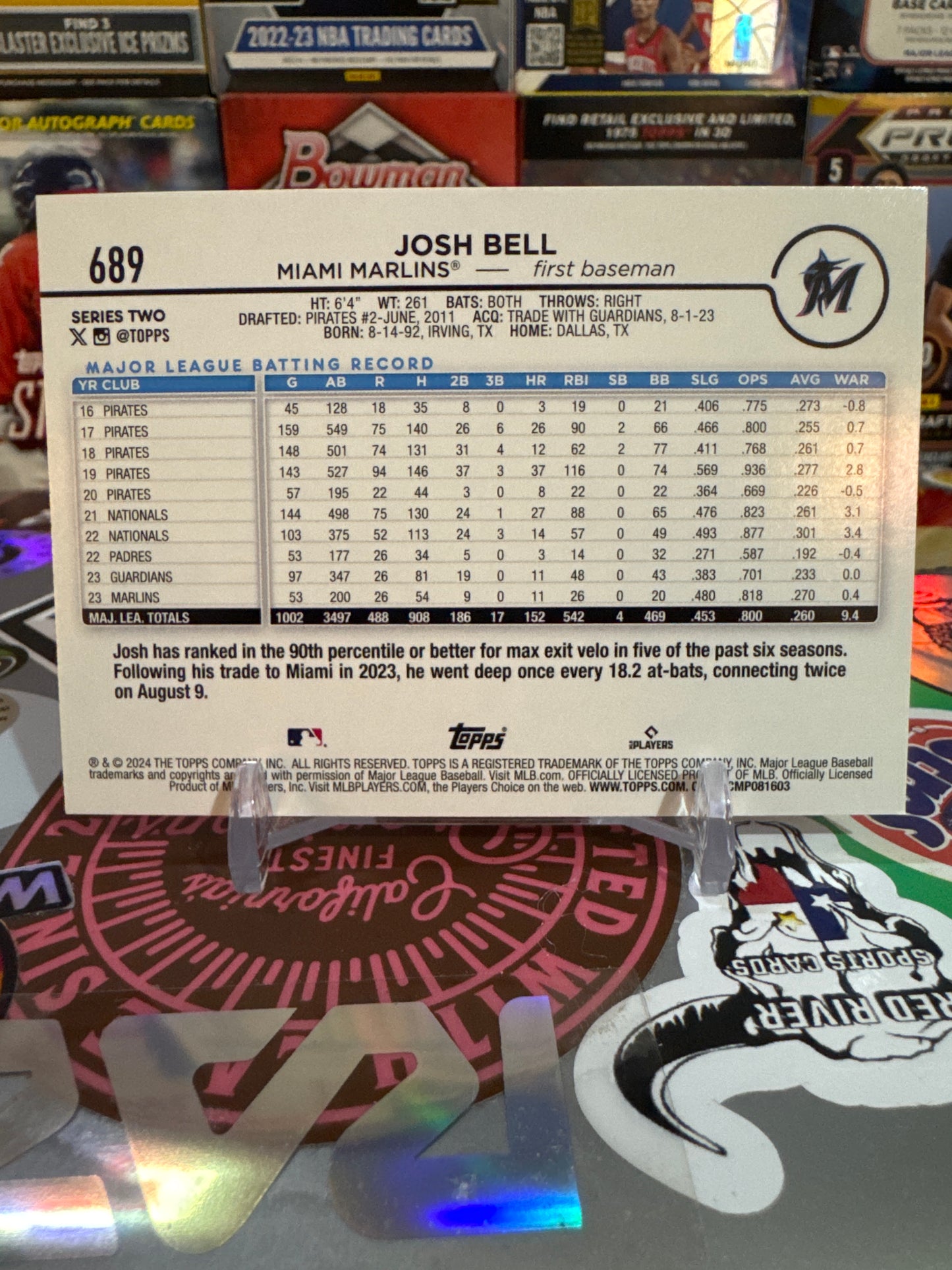 2024 Topps Series 2 #689 Josh Bell- Hot Dogs Parallel