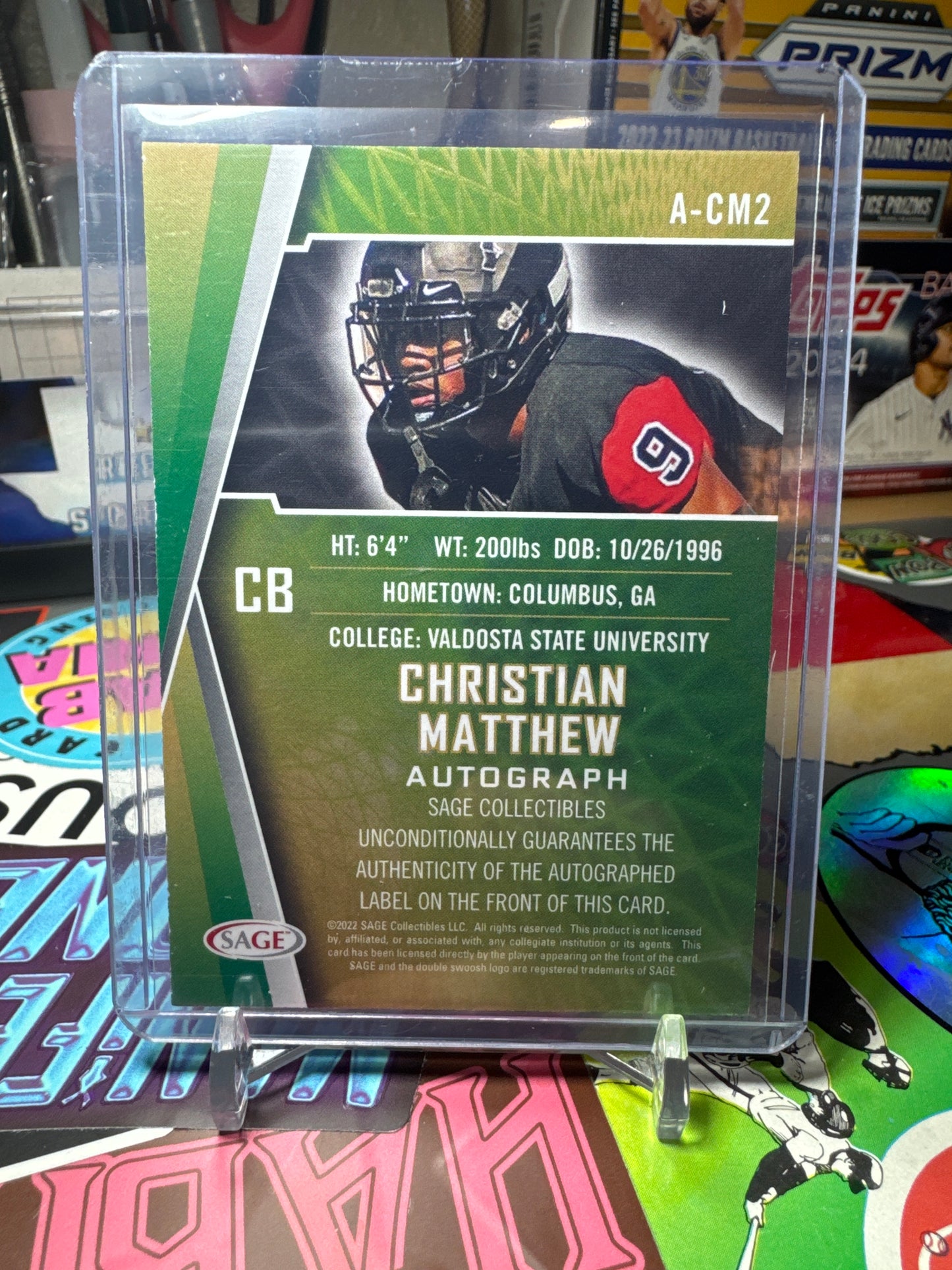 2022 Sage Autographs Black. #A-CM2 Christian Matthew