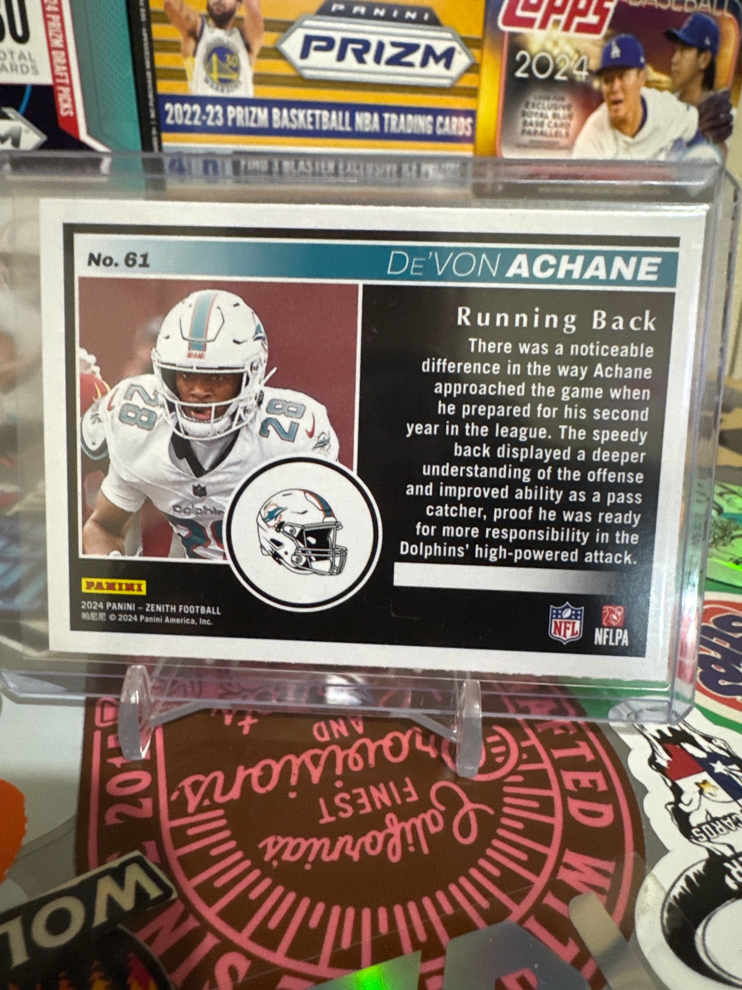 2024 Panini Zenith 2 Minute Drill #61 DeVon Achane Insert