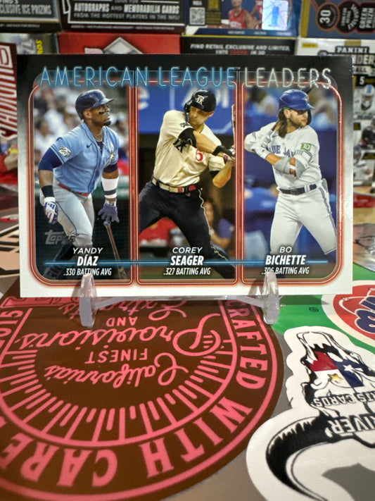 2024 Topps Series 1 #149 Corey Seager/ Bo Bichette/ Yandy Diaz. Rangers,Jays, Rays