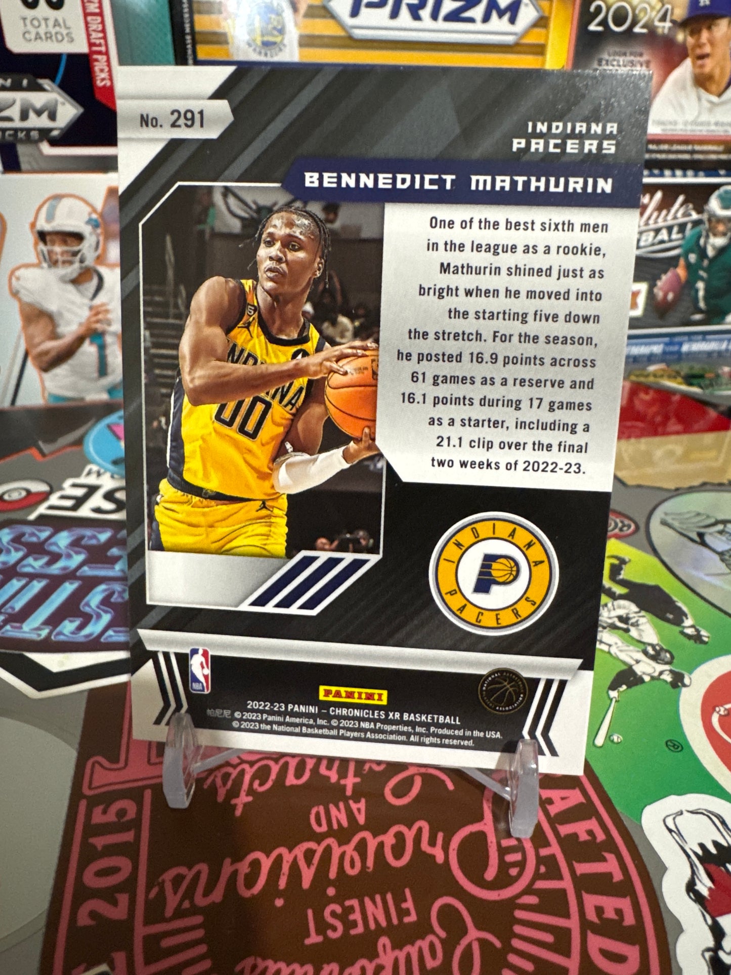 1022 Panini Chronicles XR #291 Bennedict Mathurin - Pink Parallel RC
