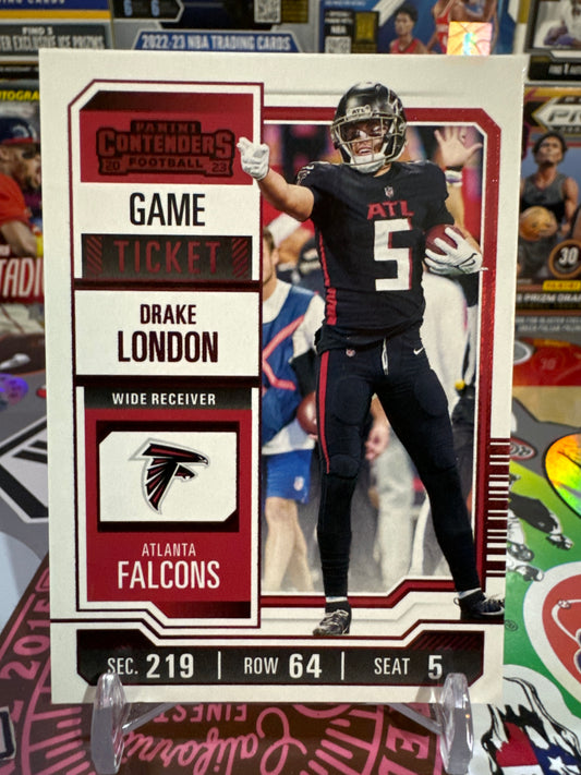 2023 Panini Contenders Game Ticket #5 Drake London- Red Game ticket Parallel