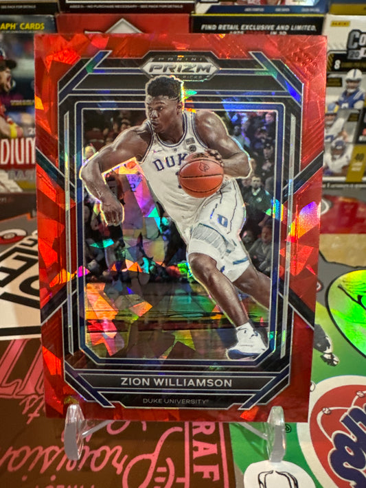 2023 Panini Prizm draft picks #73 Zion Williamson- Red Ice Parallel