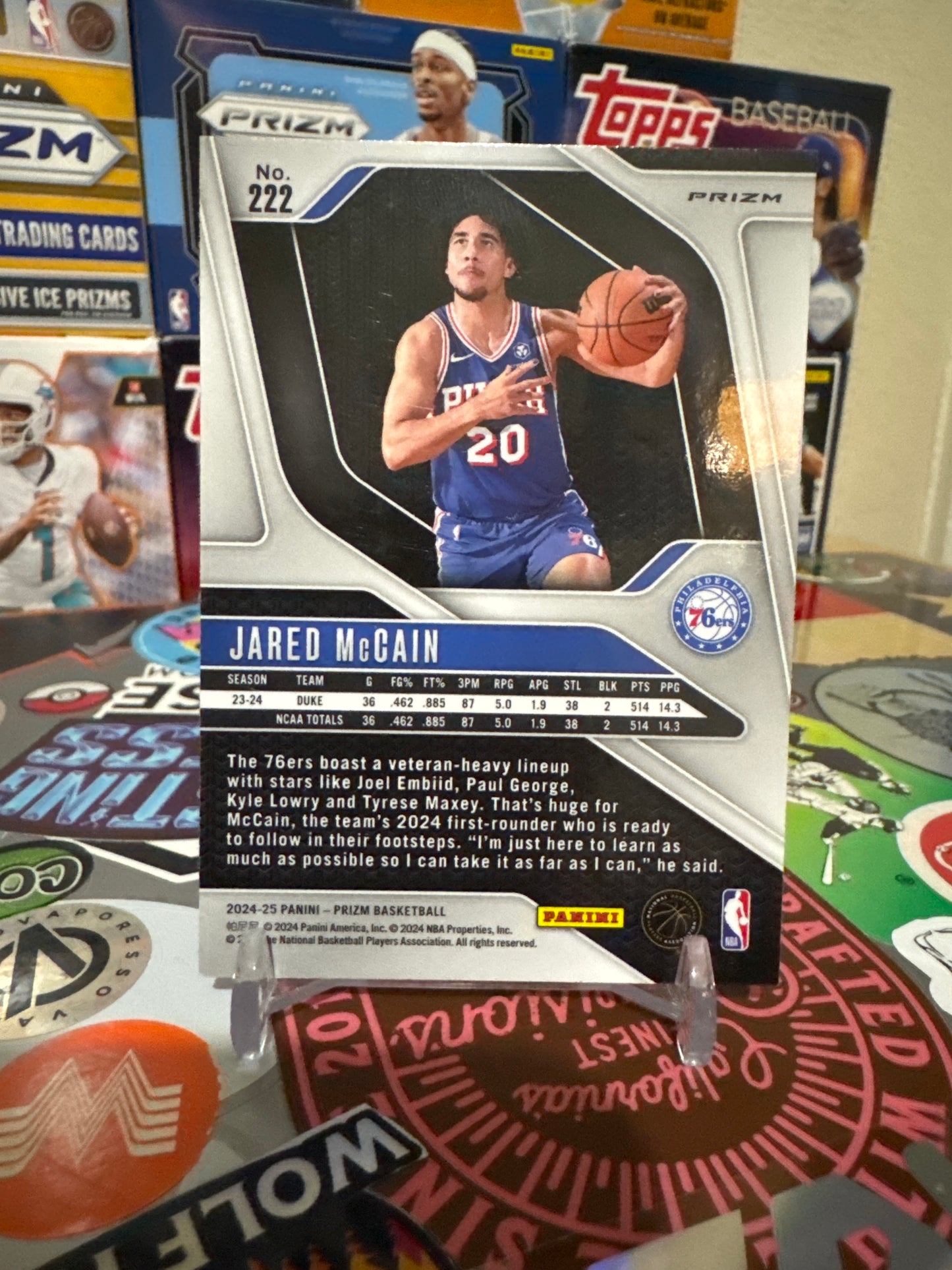 2024 Panini Prizm #222 Jared McCain RC- True Silver Parallel