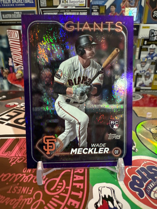 2024 Topps Series 2 #458 Wade Meckler. Purple Foil Shimmer. Numbered 108/799