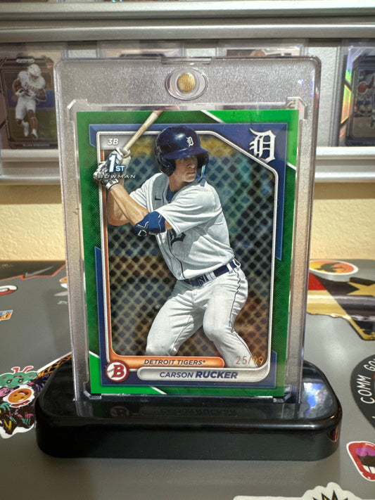 2024 Bowman Bowman Prospects #BP-65 Carson Rucker. Green. Numbered 25/99