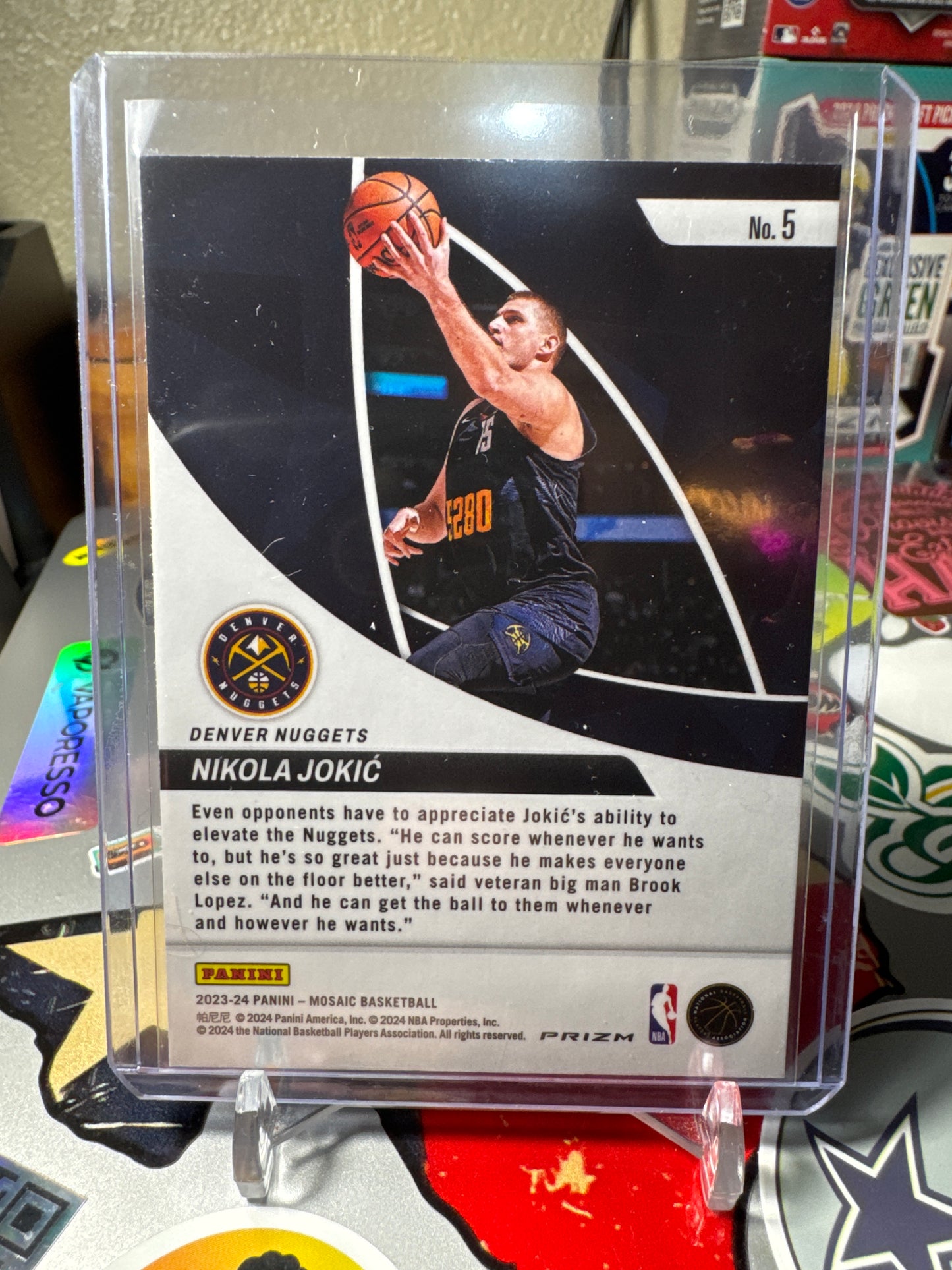 2023 Panini Mosaic Elevate #5 Nikola Jokic- Green Mosaic Parallel