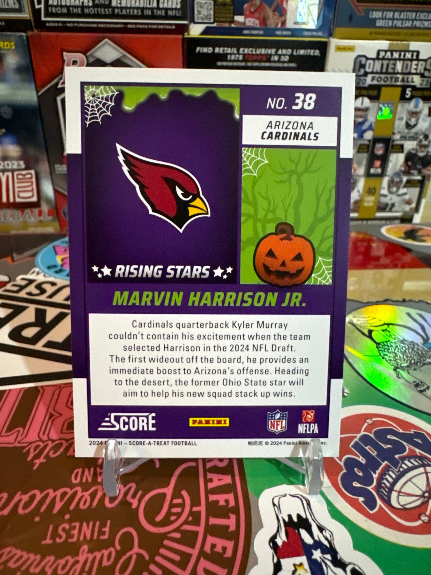 2024 Panini Score Halloween #38 Marvin Harrison Jr. RC Purple Bats