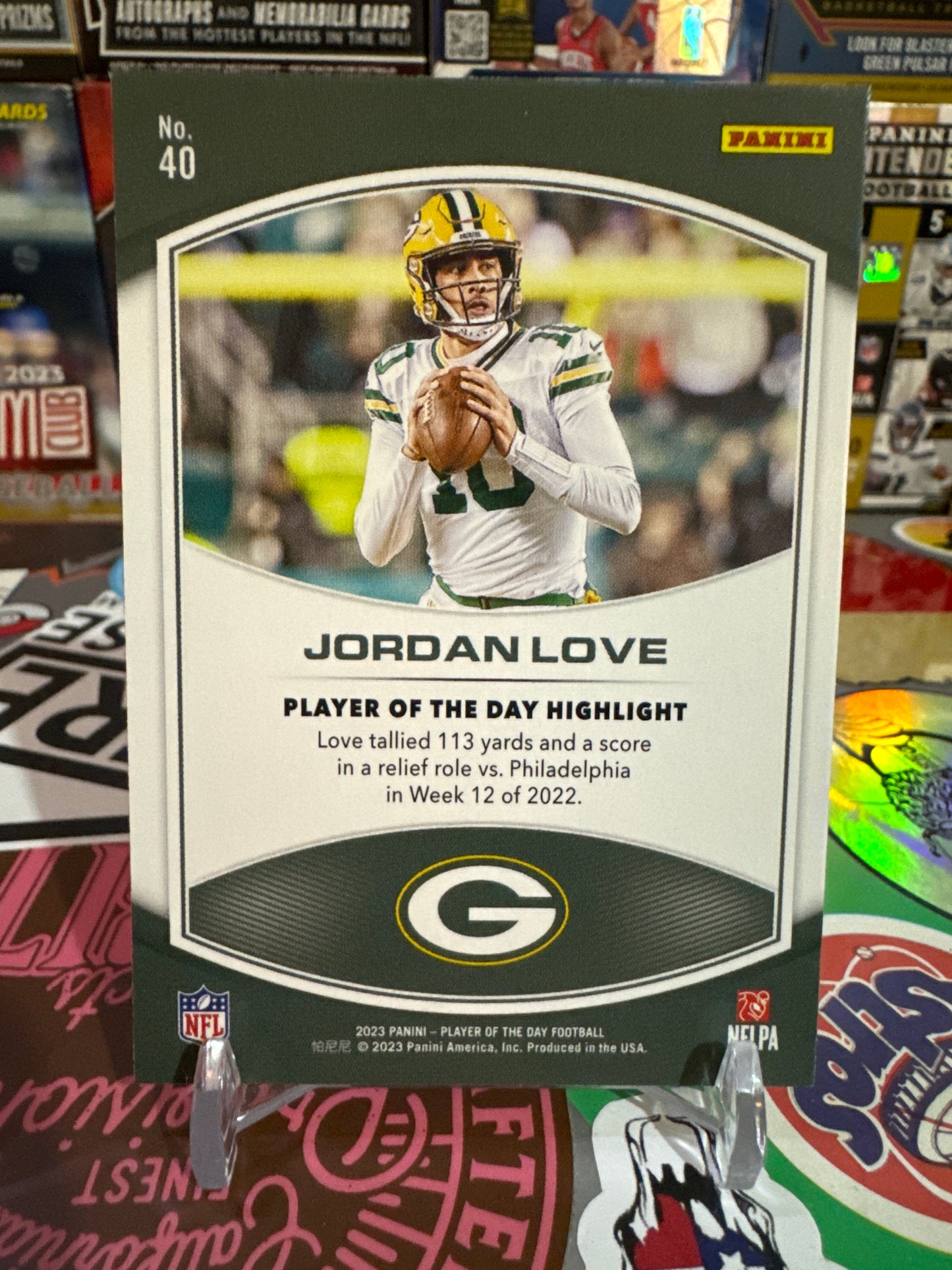 2023 Panini football player of the day #40 Jordan Love