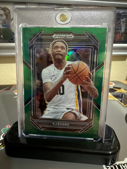 2022 Panini Prizm draft picks # 14 KJ Evans. Green Prizm