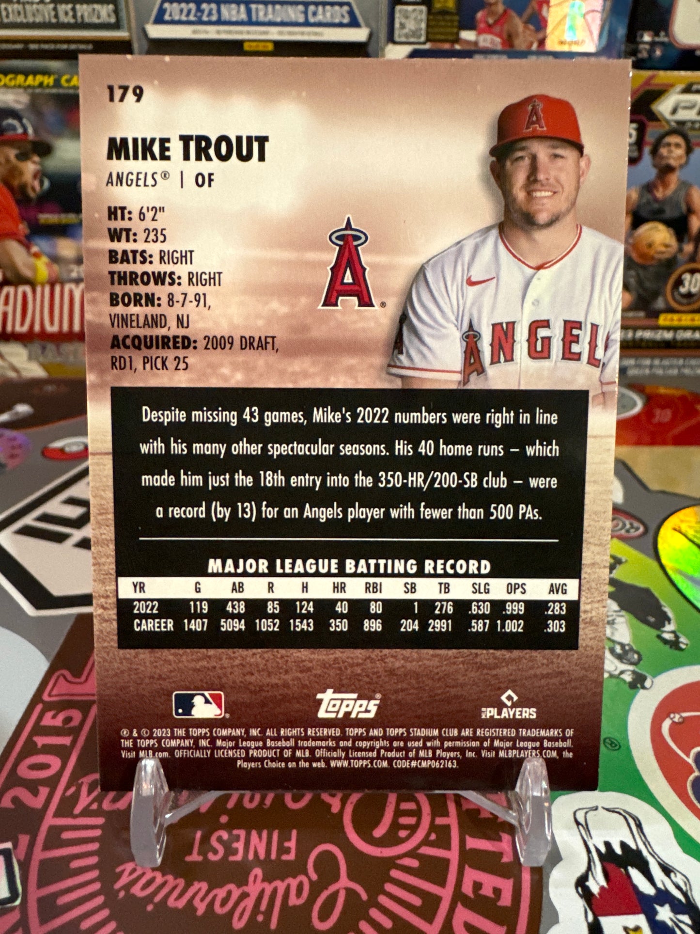 2023 Topps stadium club #179 Mike Trout. Sepia