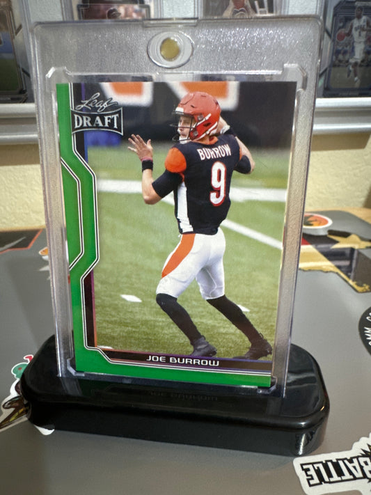 2023 Leaf Draft # B1-3 Joe burrow. Green variant.