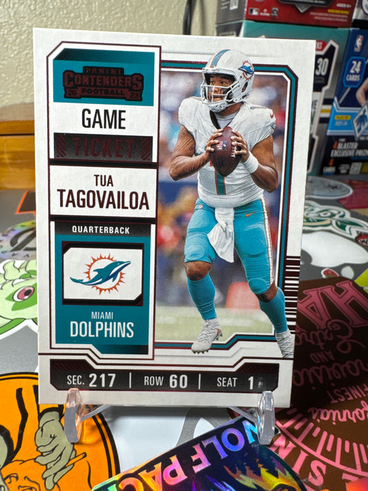 2023 Panini Contenders- Game Ticket #64 Tua Tagovailoa- Red Foil Parallel