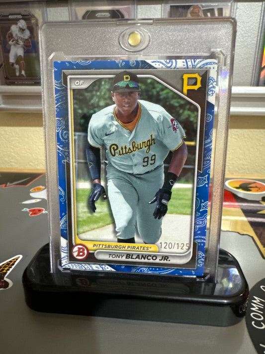 2024 Bowman Bowman Prospects #BP-132 Tony Blanco Jr. Blue Pattern. Numbered 120/125