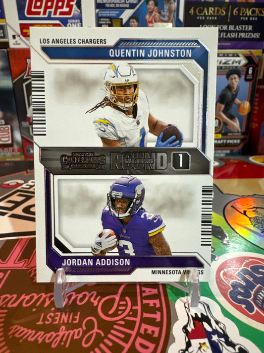 2023 Panini Contenders Round Numbers #8 Jordan Addison/ Quentin Johnston