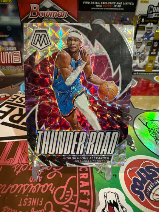 2023 Panini Mosaic Thunder Road #4 Shai Gilgeous-Alexander Mosaic Parallel