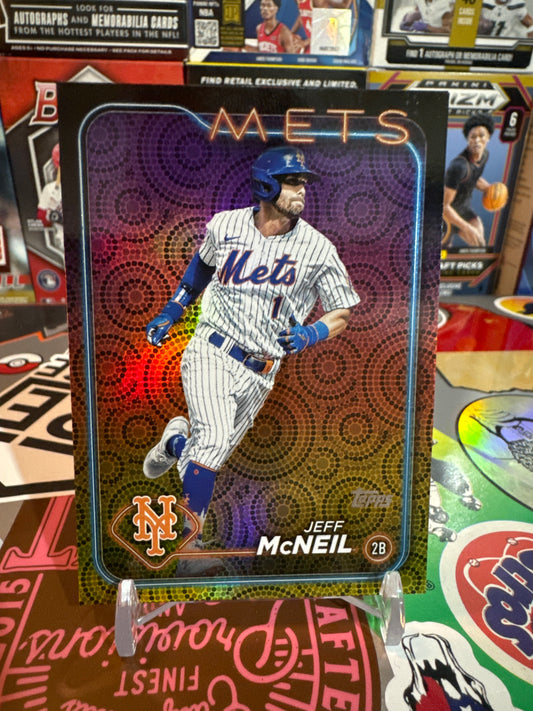 2024 Topps Baseball Series 2 #582 Jeff McNeil. Holiday foil Parallel