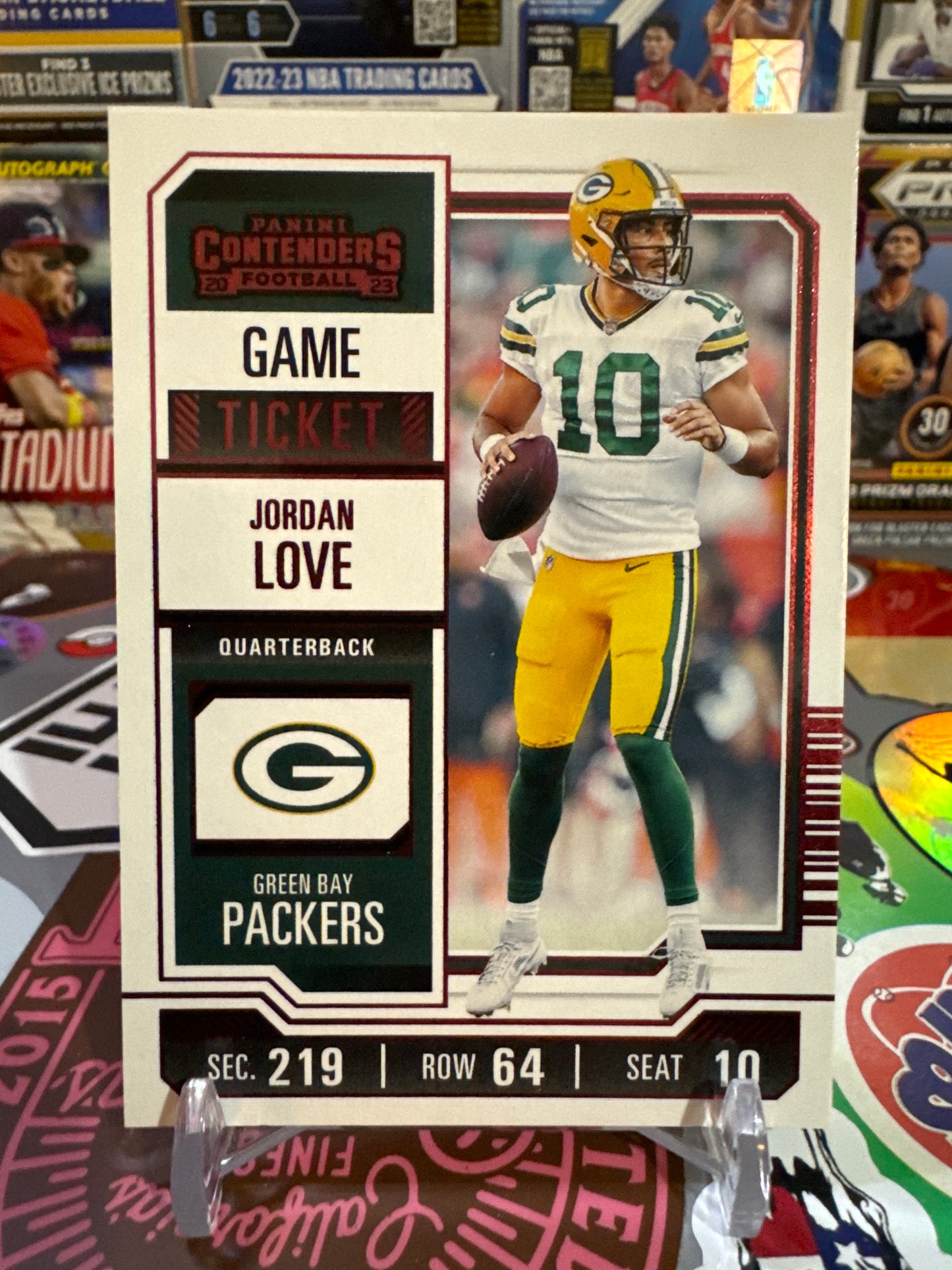 2023 Panini Contenders Game ticket #39 Jordan Love- Red game ticket Parallel