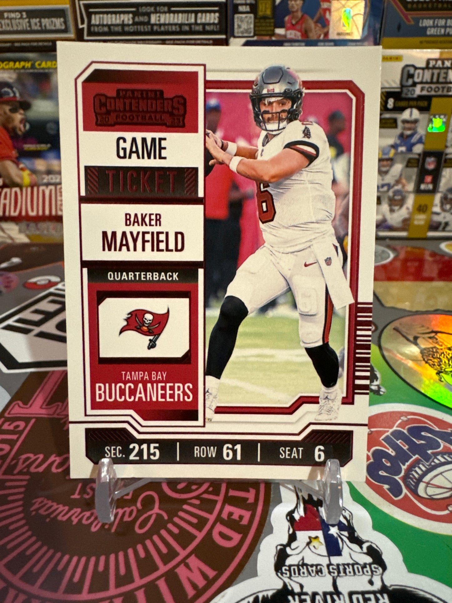 2023 Panini Contenders Games Ticket #92 Baker Mayfield- Red Foil Parallel