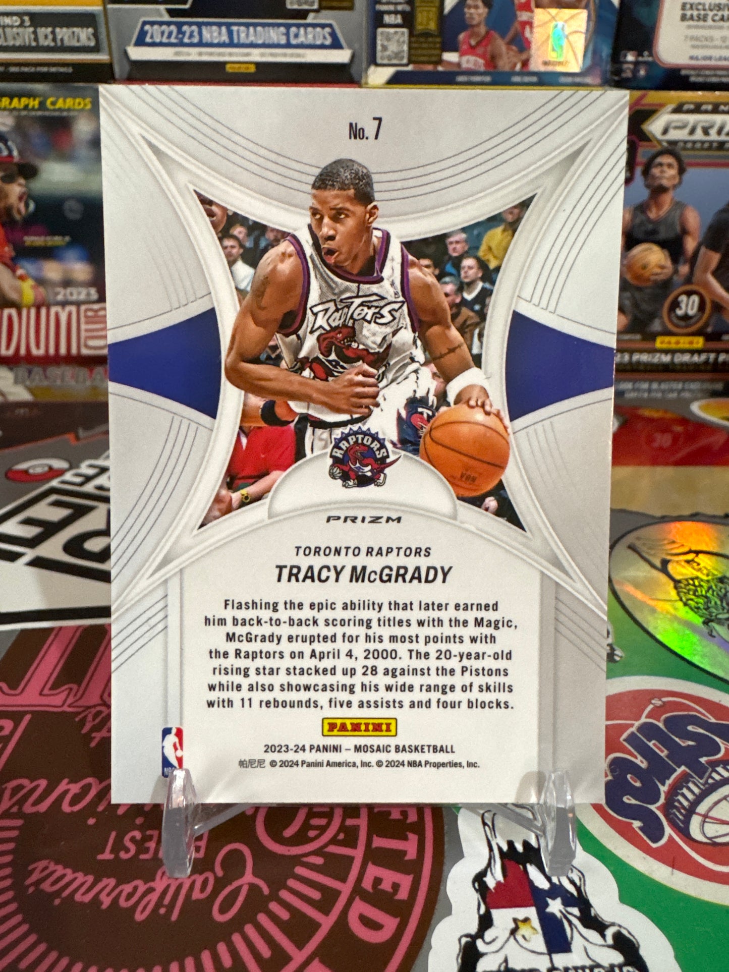 2023 Panini Mosaic Epic Performers #7 Tracy McGrady- Green Mosaic Parallel