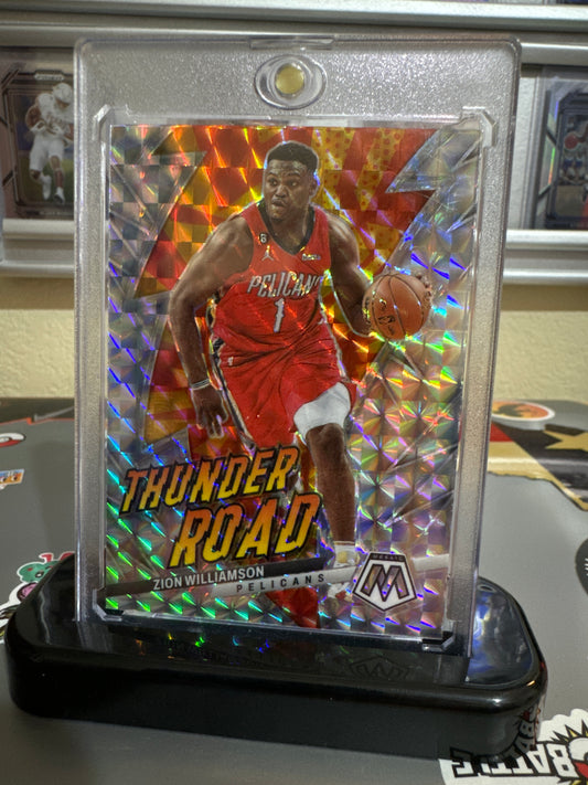 2022 Panini Mosaic Thunder Road #13 Zion Williamson. Fluorescent Mosaic