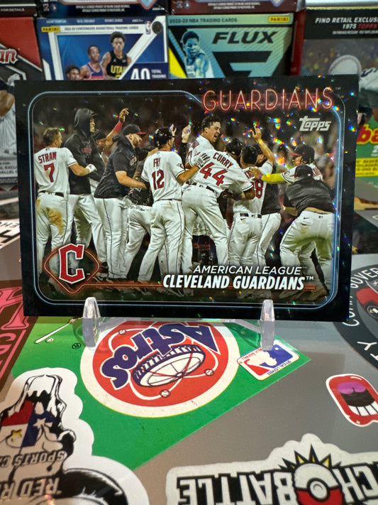 2024 Topps Series 2 #439 Cleveland Guardians- Black border Rainbow Foil