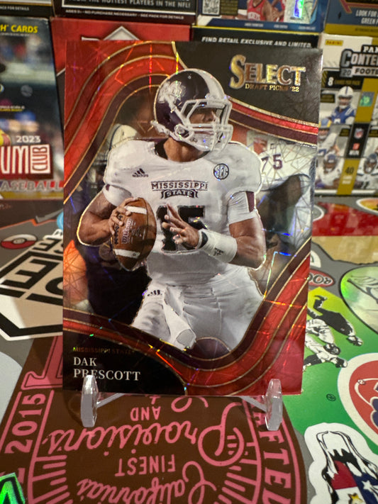 2022 Panini Select draft picks #134 Dak Prescott. Red lazer Prizm