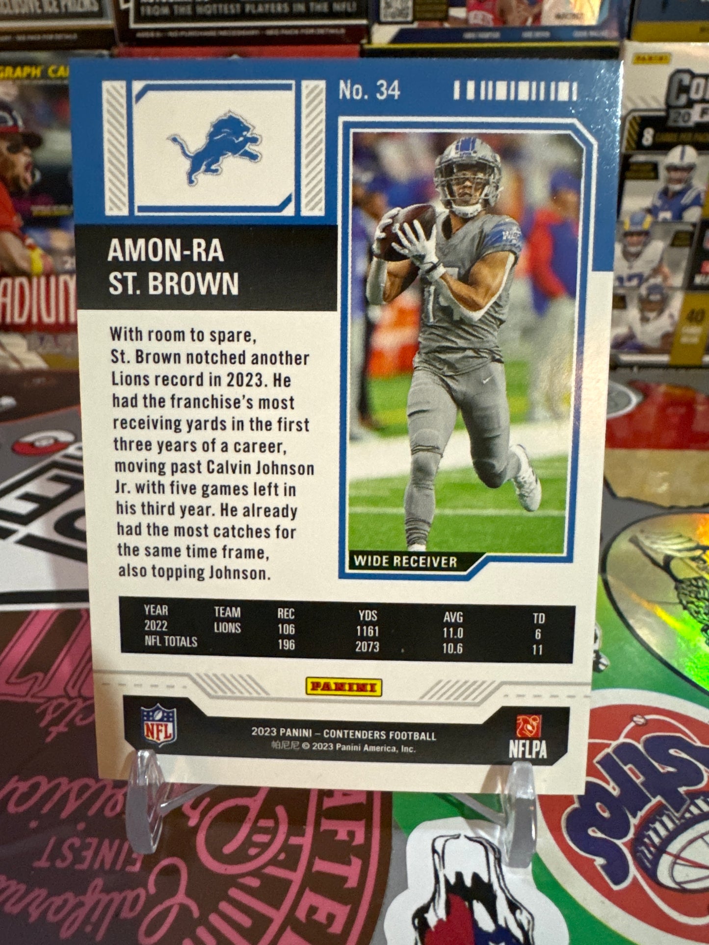 2023 Panini Contenders Games Night ticket #34 Amon-Ra St. Brown. Bronze Parallel