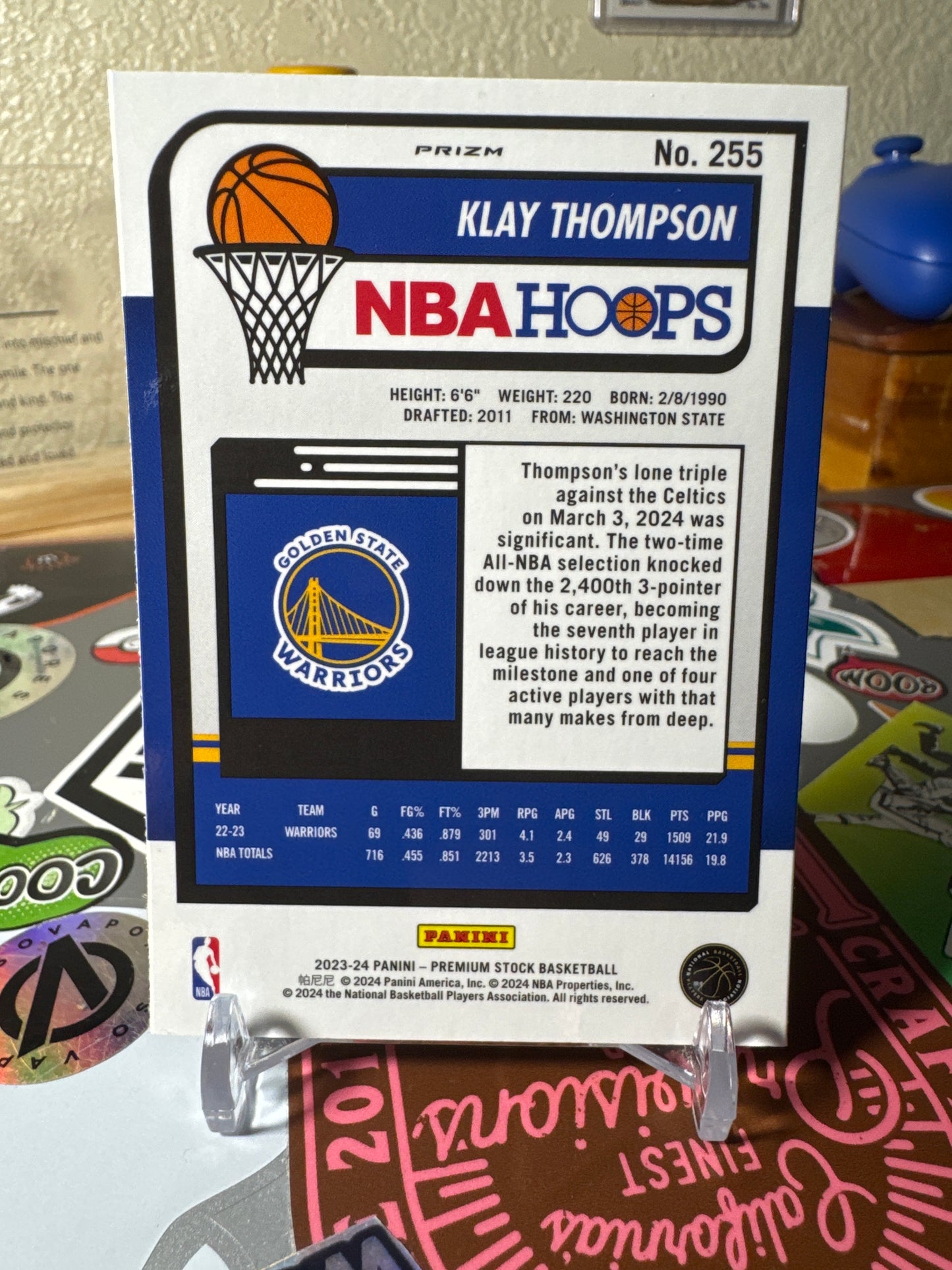 2023 Panini Hoops #255 Klay Thompson- Cracked Ice Parallel